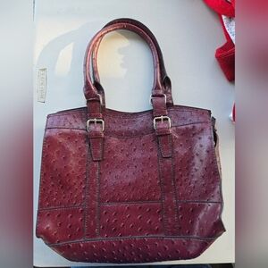 Bueno Deep Maroon Leather Tote Bag